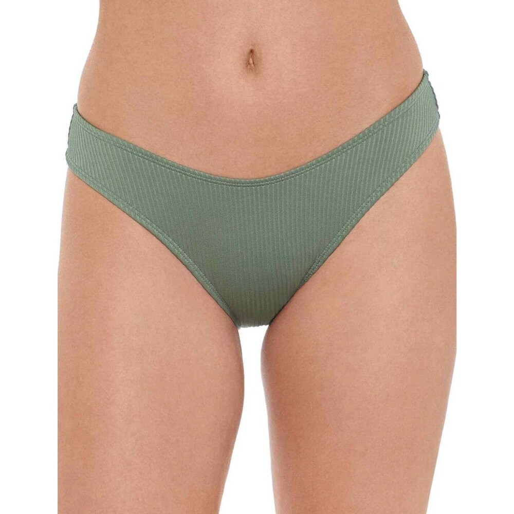 New Salt + Cove Juniors Ribbed Hipster Bikini Bottoms Olive Green Size L 1050H3